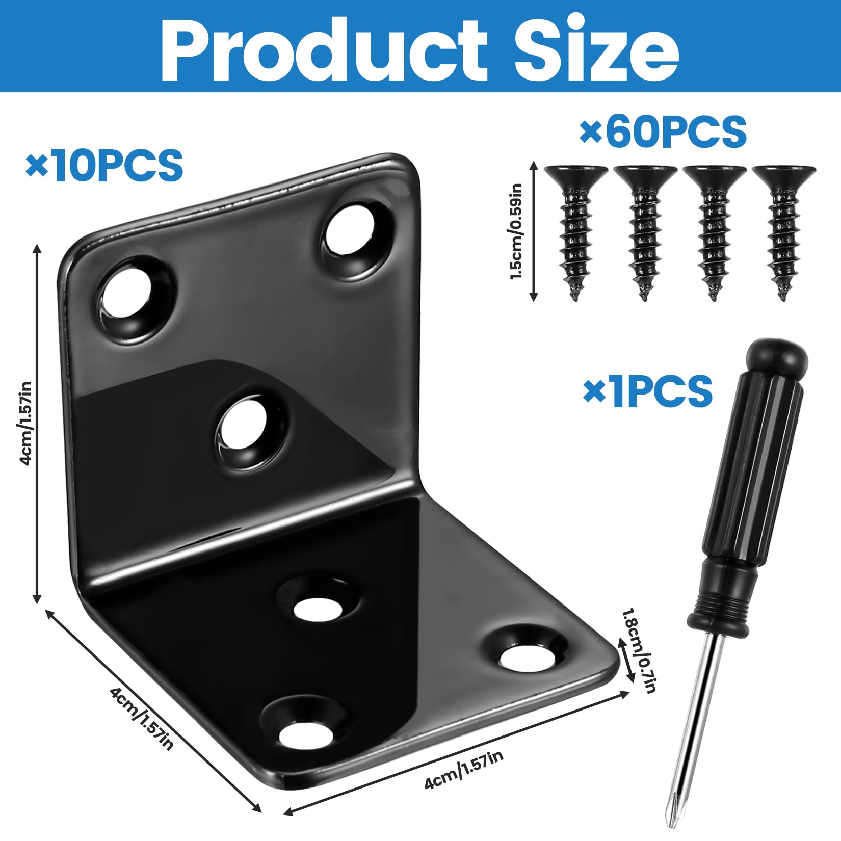 10 Pcs Metal Corner Brackets for Wood L Bracketss - Image 2