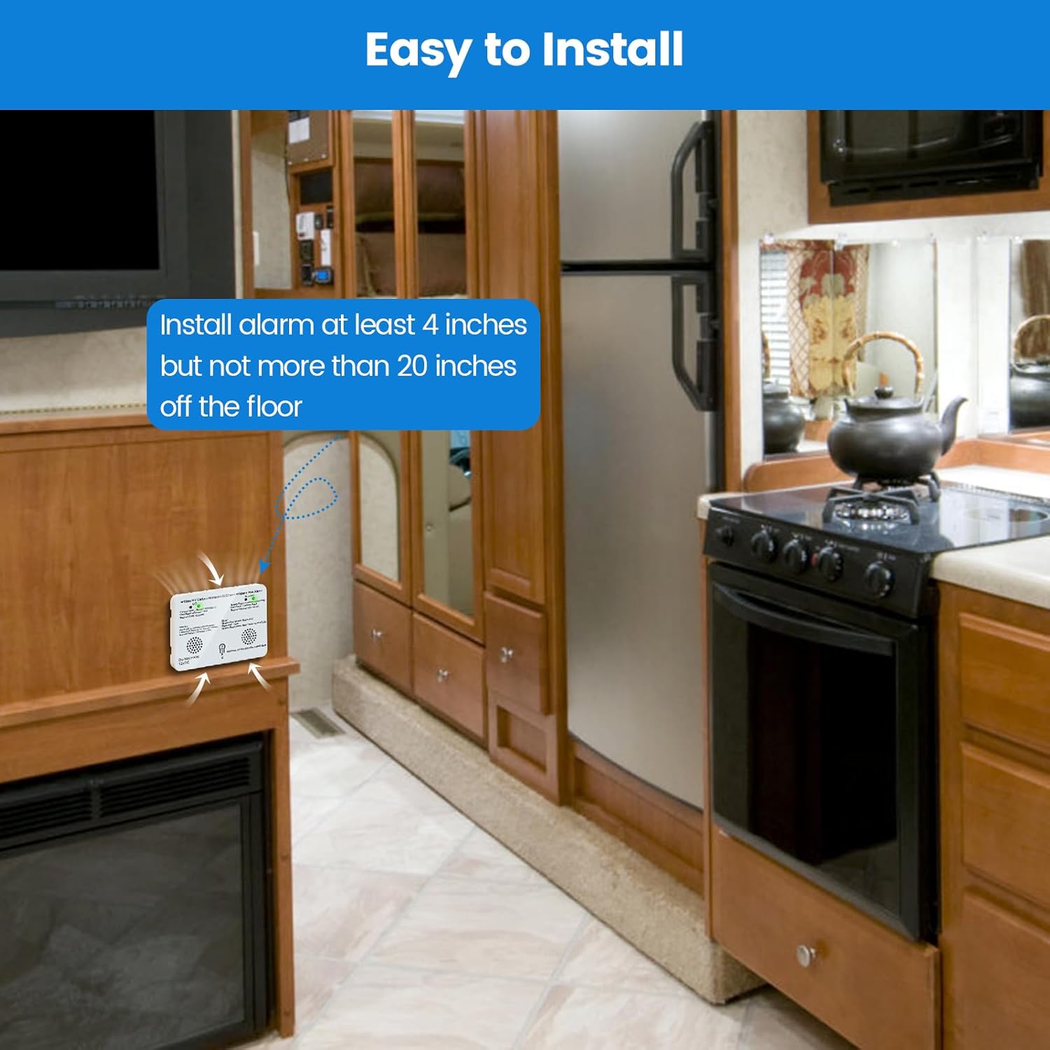 RV Carbon Monoxide Propane Gas Alarm, Briidea Dual LP/CO Alarm with Separate LED Indicator Light, 100dB Loud Alarm, Provide You with Early Warning to Ensure Safety, 12 VDC, White RV Carbon Monoxide Propane Gas Alarm, Briidea Dual LP/CO Alarm with Separate LED Indicator Light, 100dB Loud Alarm, Provide You with Early Warning to Ensure Safety, 12 VDC, White