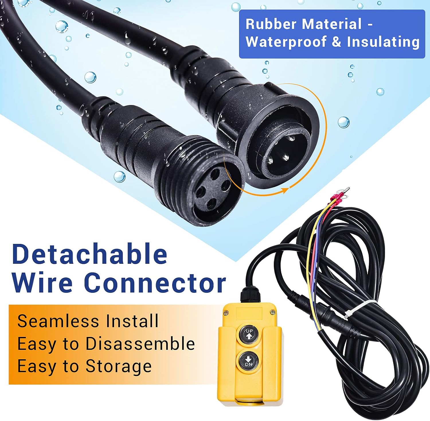 USLICCX 4 Wires Dump Trailer Remote Control Switch 12v DC Hydraulic Power Pump Unit for Double Acting Up and Down Hydraulic Controller Truck Lift Gate Tipper Trailer
