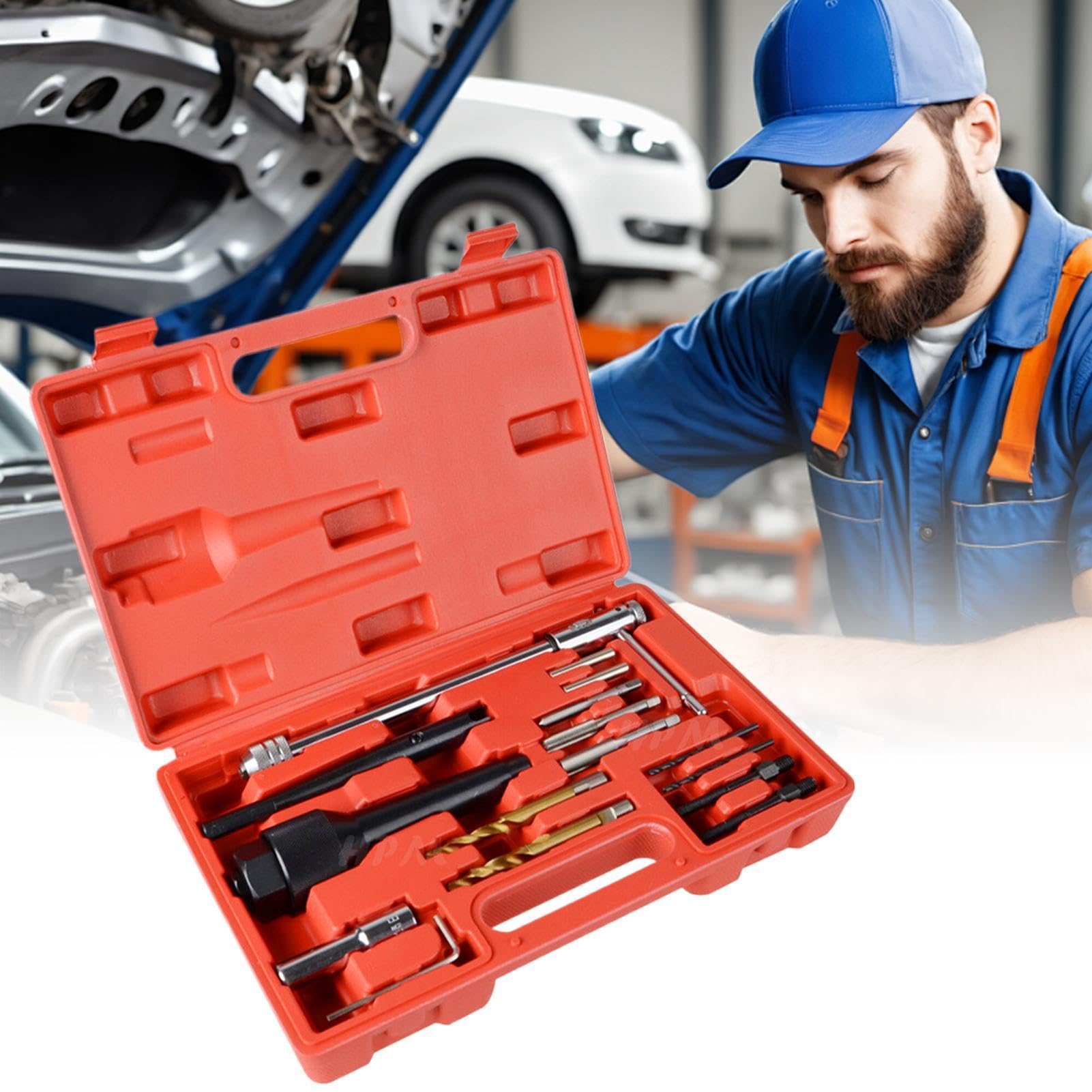 Set di Estrattori per Spine Motore Presa Sicura e Antiscivolo | Set Estrattore per Prese Motore Danneggiate per Meccanici Professionisti, Appassionati, Officine e Garage