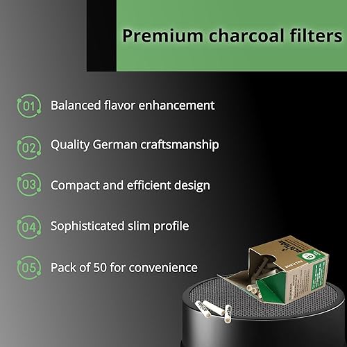 Miniatura 6 de actiTube - Filtros extra delgados de carbón activado con sabor completo 0.236in - 50 filtros