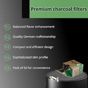 actiTube Extra Slim Gold 6 mm Activated Carbon Filter 1 x Box of 50 50 Filters, 50 g