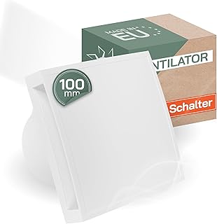 Vent Systems Badlüfter 100mm – Wasserdichter Badventilator mit Timer und Lichtschalter-Aktivierung – IPX4 32dB 15W 100m³/h Wandmontage – Energieeffizienter Abluftventilator für Küche und Bad