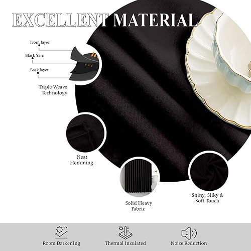 Miniatura 5 de Magic Drapes Cortinas plisadas opacas con alzapaños y ganchos, cortinas opacas con aislamiento térmico para oscurecer la habitación, para comedor,