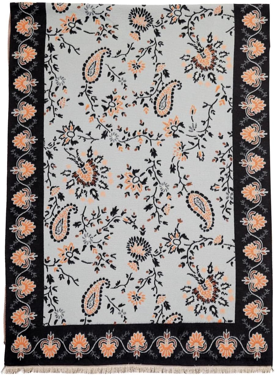 Women's Winter Pashmina Shawl Wrap - Soft Cashmere Feel Reversible Blanket Scarf, Paisley Poncho Cape for Gift - Image 7