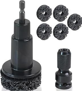 Wheel Hub Cleaning Kit, Inner Rim Cleaner Tool, Brake Hub Cleaning Kit Includes 5 Pads,Fits Power Drill or 1/2" Impact Driven Wrenches