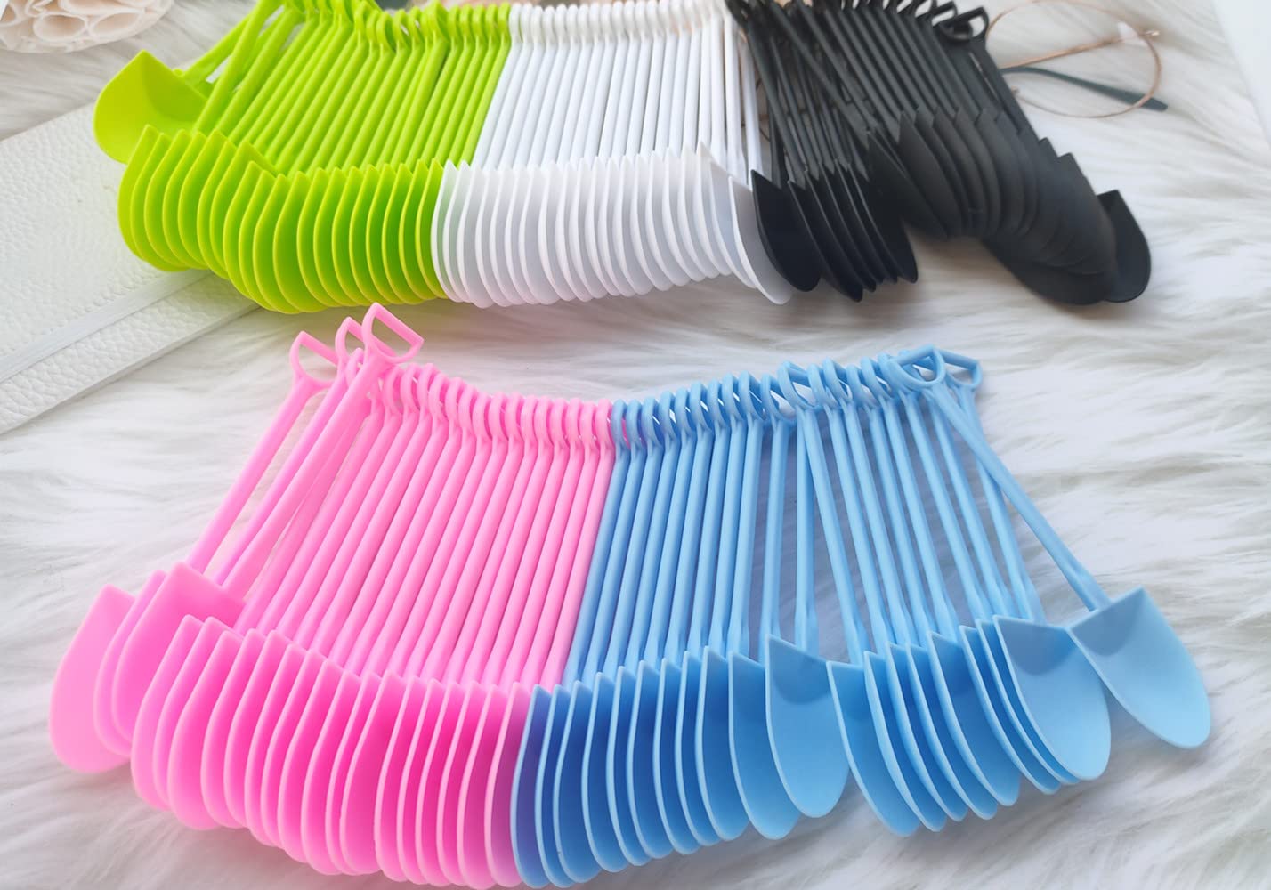 120 cucharas desechables con forma de pala, cuchara colorida de plástico para helado para postre pudín yogur azúcar (4.8 pulgadas, 5 colores) 4