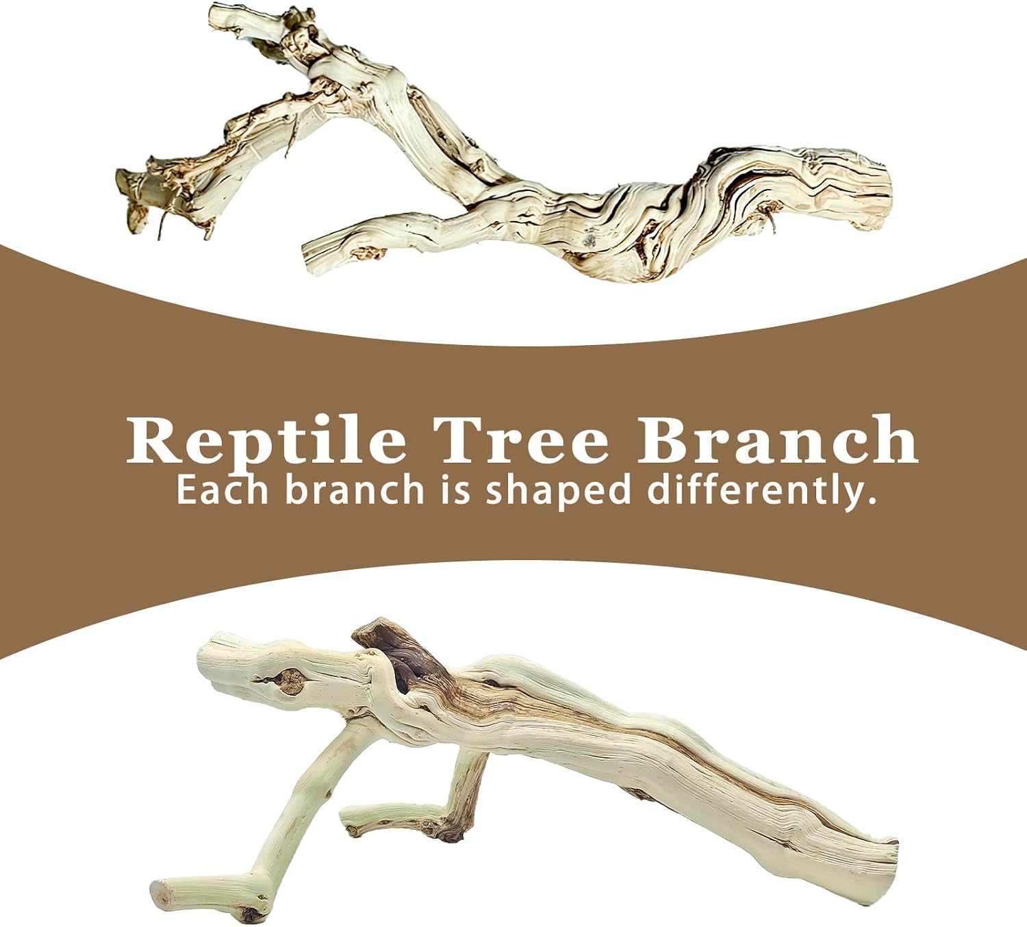 BNOSDM Reptile Branches, 14.5-17.5inch Snake Climbing Branch, Terrarium Wood Branch Decor, Bearded Dragon Tank Climbing Accessories for Lizard, Gecko, Chameleon, Frog