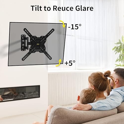 Miniatura 6 de Soporte de pared para TV para la mayoría de televisores planoscurvos de 26 a 60 pulgadas de hasta 77 libras, soporte de pared de movimiento completo