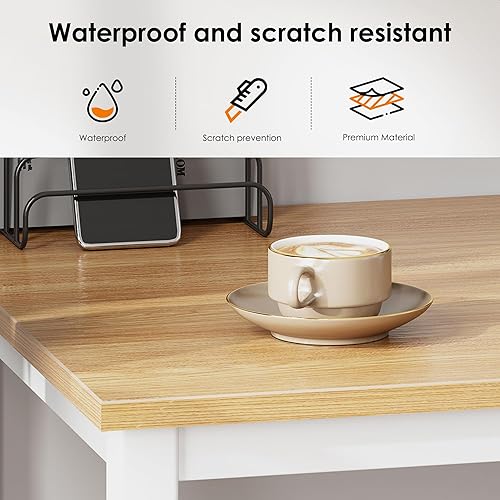 Miniatura 4 de DlandHome - Escritorio para computadora, para el hogar, oficina, mesa, escritorio, estudio, mesa de juegos, estación de trabajo