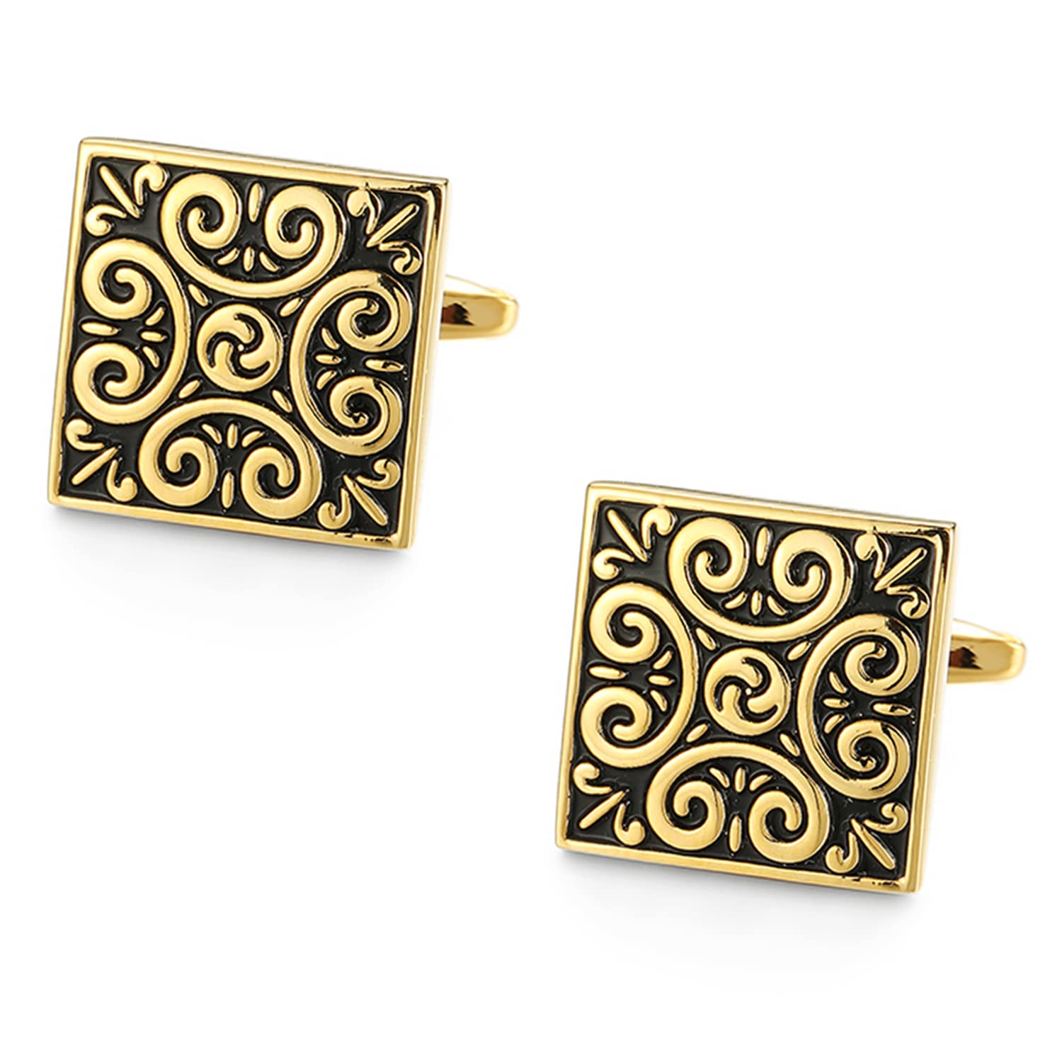 Peora Black Gold Two Tone Cufflinks Set Stylish Accessories for Men & Boys Wedding Business Gift (PX9CL60G) (B0BX3Q97HM) Amazon Price History, Amazon Price Tracker