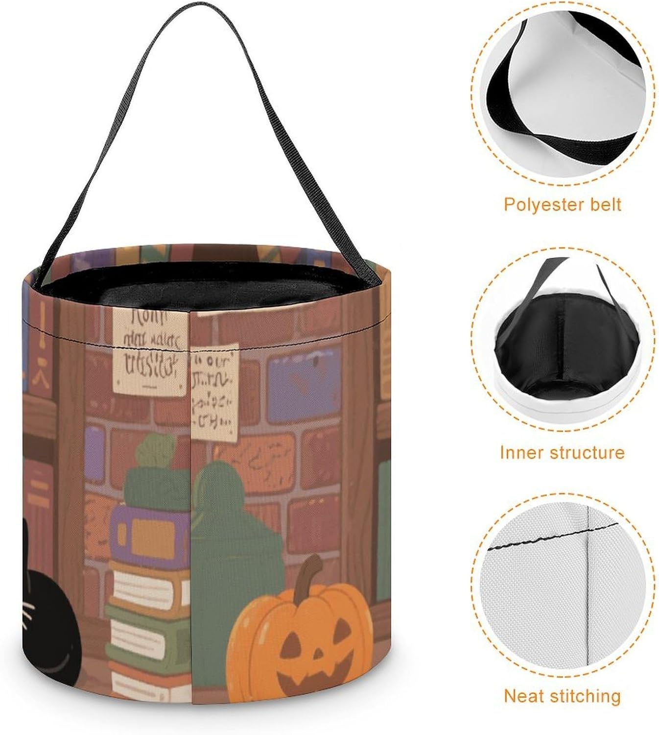 Reusable Cute Ghost Halloween Candy Bucket with Handle image 4
