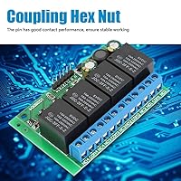 Vista 5 de Módulo de relé, 4 canales flip-flop DC 12V biestable módulo de relé de autobloqueo relé de pulso bajo 6-24VDC para electrónica automotriz, motor, LED