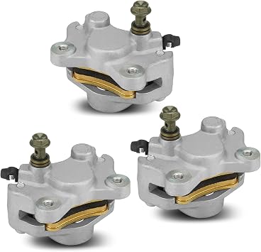 Front Rear Left/Right Brake Calipers Set with Pads for Arctic Cat ATV 250 300 375 400 454 500, Replace for 0402-011 0402-010, 3 Brake Calipers Set