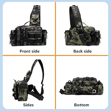 Fishing Bag Large Capacity Fishing Equipment Bag Carry Bag Multifunctional Shoulder Bag Fishings Bag Carp Bag Waist Bag with Shoulder Strap and Carry Handles Trout Fishing Bag (B)