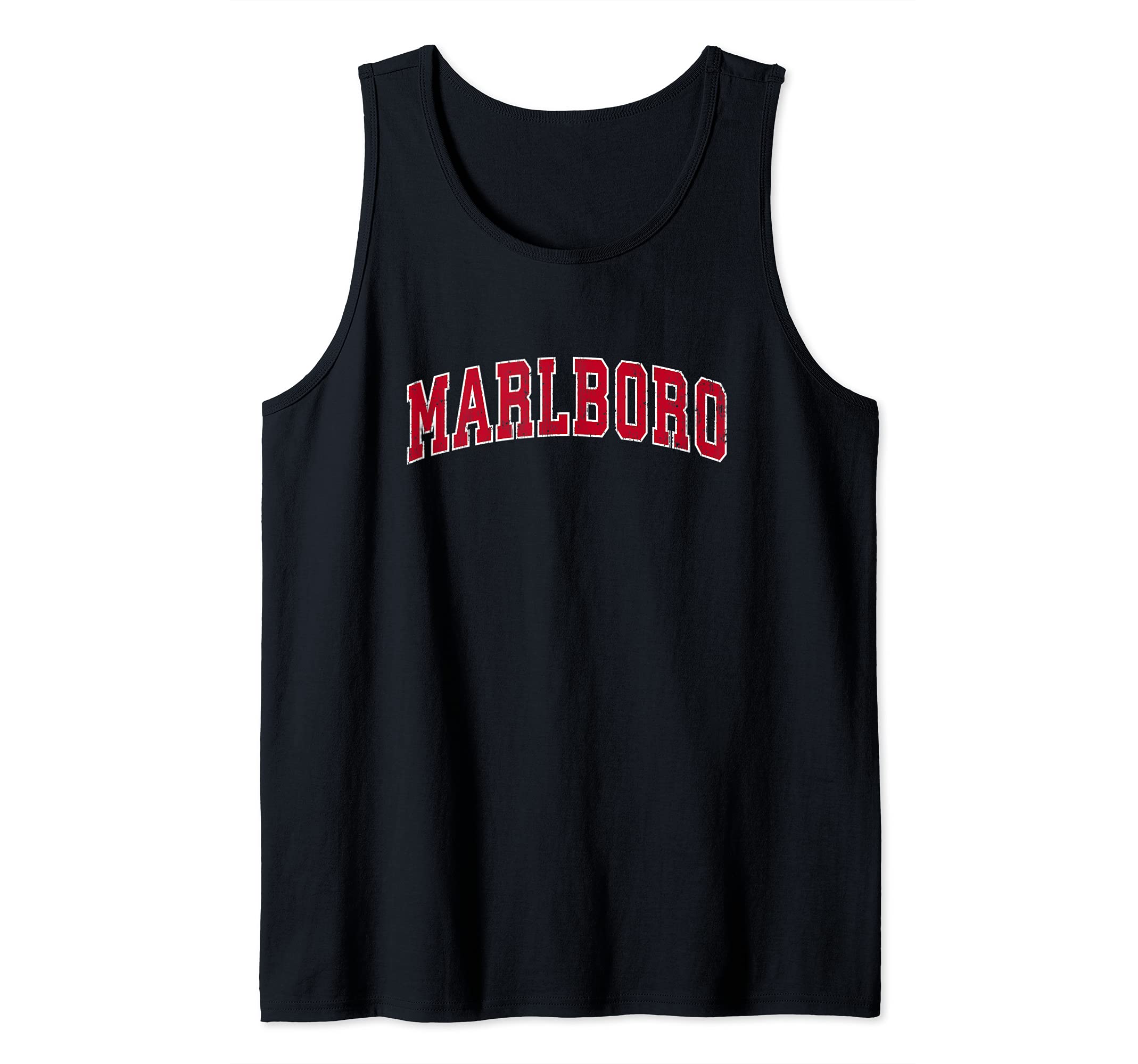 Marlboro New Jersey NJ Vintage Sports Design Red Design Tank Top