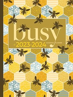 Academic Planner 2023-2024 Large | Busy Bumble Bee Hive Hardcover: July - June | Weekly & Monthly | US Federal Holidays and Moon Phases
