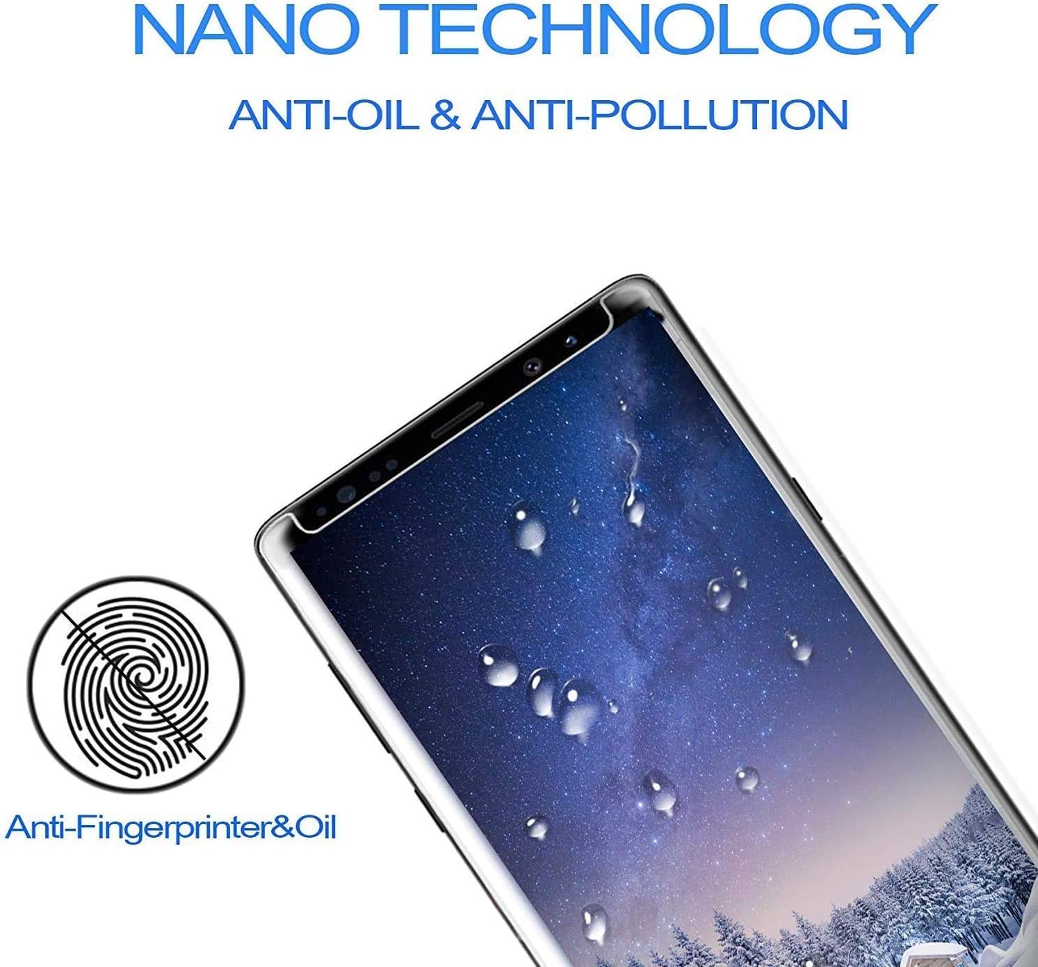 Galaxy Note 8 Screen Protector, (2-Pack) Tempered Glass Screen Protector [Force Resistant up to 11 pounds] [Full Screen Coverage] [Case Friendly] for Samsung Note 8