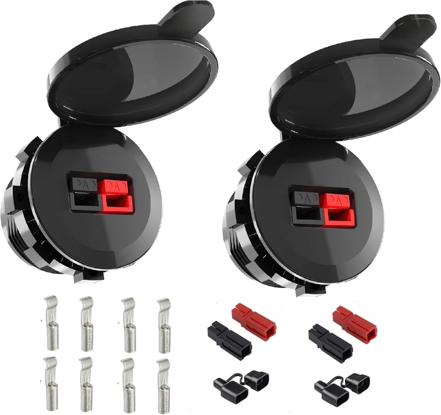 Waterproof Anderson Power Pole Connectors Kit Quick Connect Wire Connectors,with Weatherproof & Dust Covers (2PC) for Marine, Boat, Truck, RV, Motorcycle,Smart Battery Box