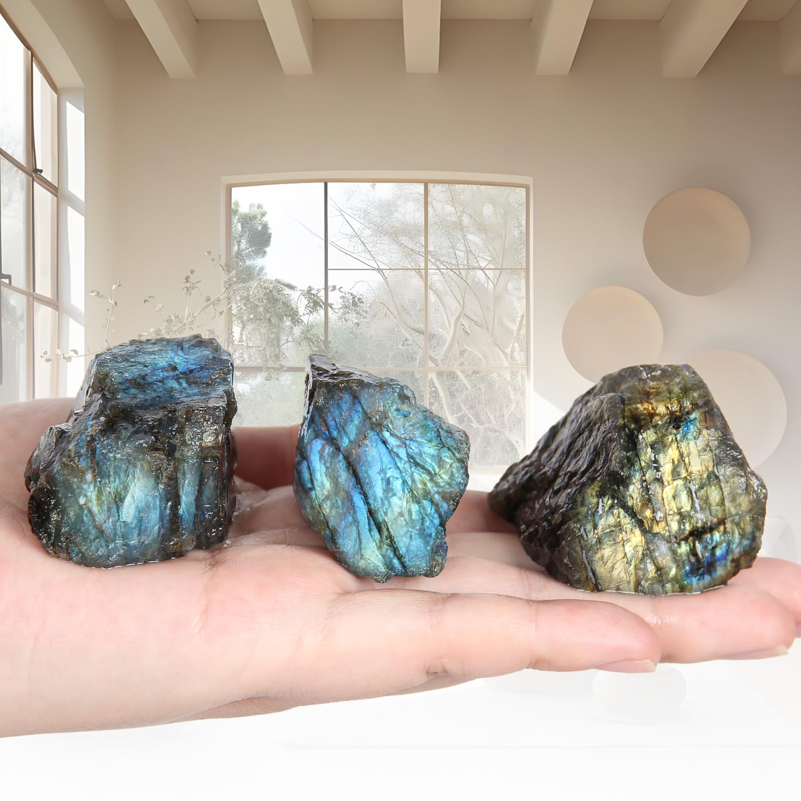 Labradorite brute 500 g – Cristal naturel rugueux avec éclat, gros spécimen minéral irrégulier pour décoration, collection & projets créatifs