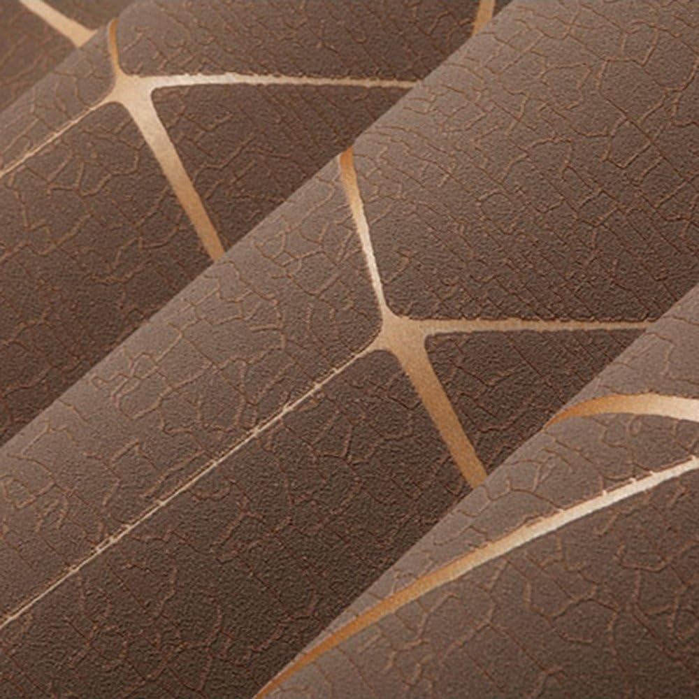 Luxury Modern Geometric Pattern Thicken 3D Stereoscopic Non-woven Fabric Wallpaper Bedroom Living Room TV Background Wall Paper,brown