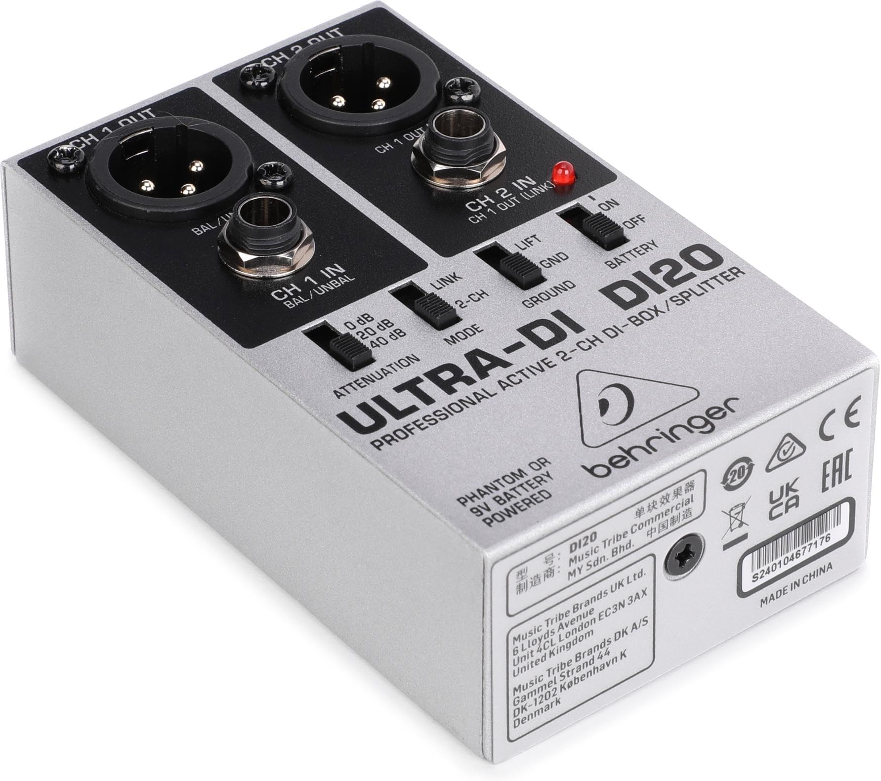 Behringer Ultra-Di Di20 Professional Active 2-Channel Di-Box/Splitter