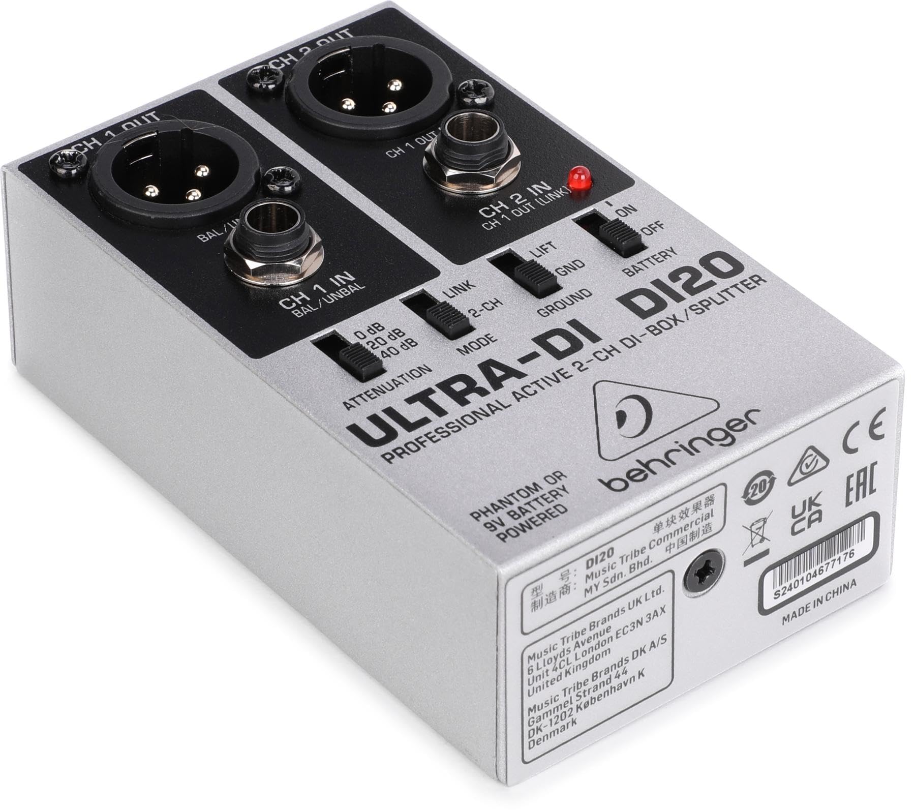 Behringer ULTRA-DI DI20 Professional Active 2-Channel DI-Box/Splitter
