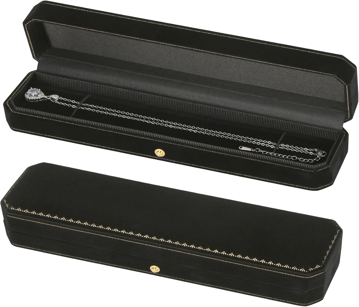KUKUVR Velvet Necklace Pendant Gift Box (Black)