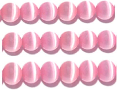 Pink - 6mm Cats Eye bead Strands Grade"A" Fibre optic, 32 Colours to choose from Pink