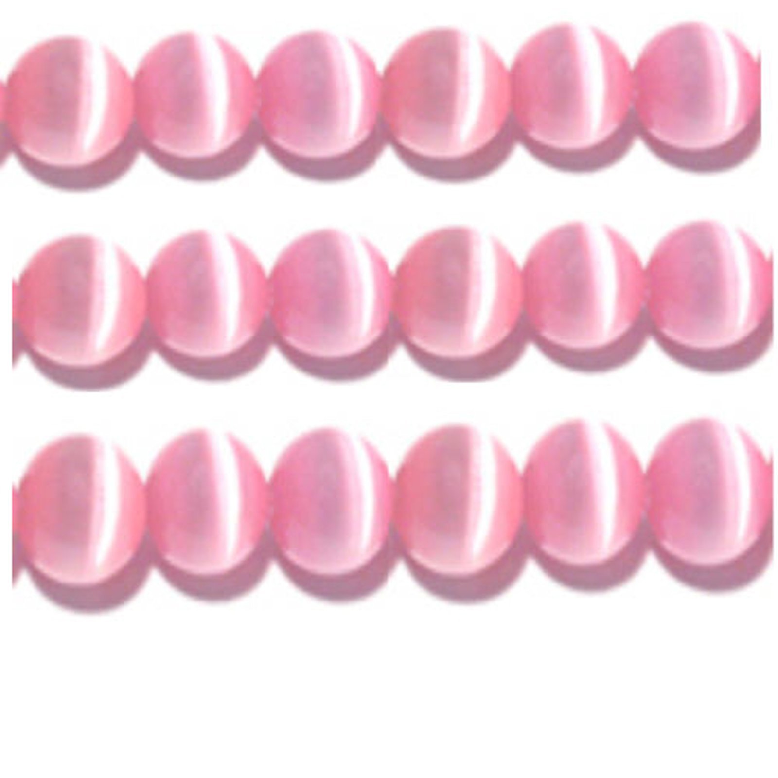 10mm, 8mm & 6mm Cat's Eye Bead Strands Grade A Fiber Optic, 32 Colors to Choose from (10mm, Pink)