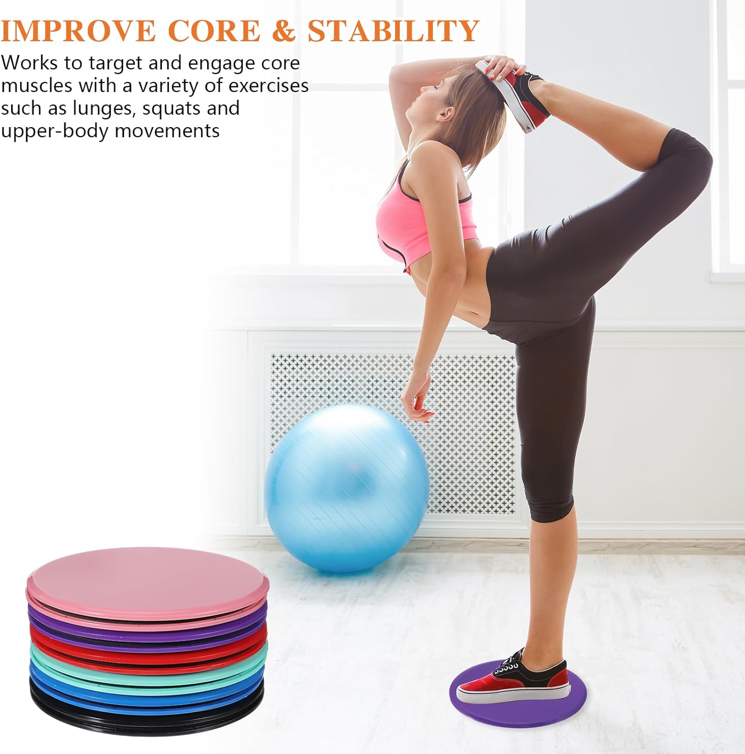 24 Pcs Core Sliders Bulk Exercise Glider Discs Gifts for Group Training Classes Fitness Slider Workout Dual Sided AB Pads for Gym, Home, Yoga, Pilates, Strengthen Abdomen, Burn Fat, Improve Balance