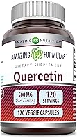 Vista 1 de Amazing Formulas Quercetina 500mg 120 cápsulas vegetales Suplemento – Sin OMG – Sin gluten – Apoya la salud y el bienestar general