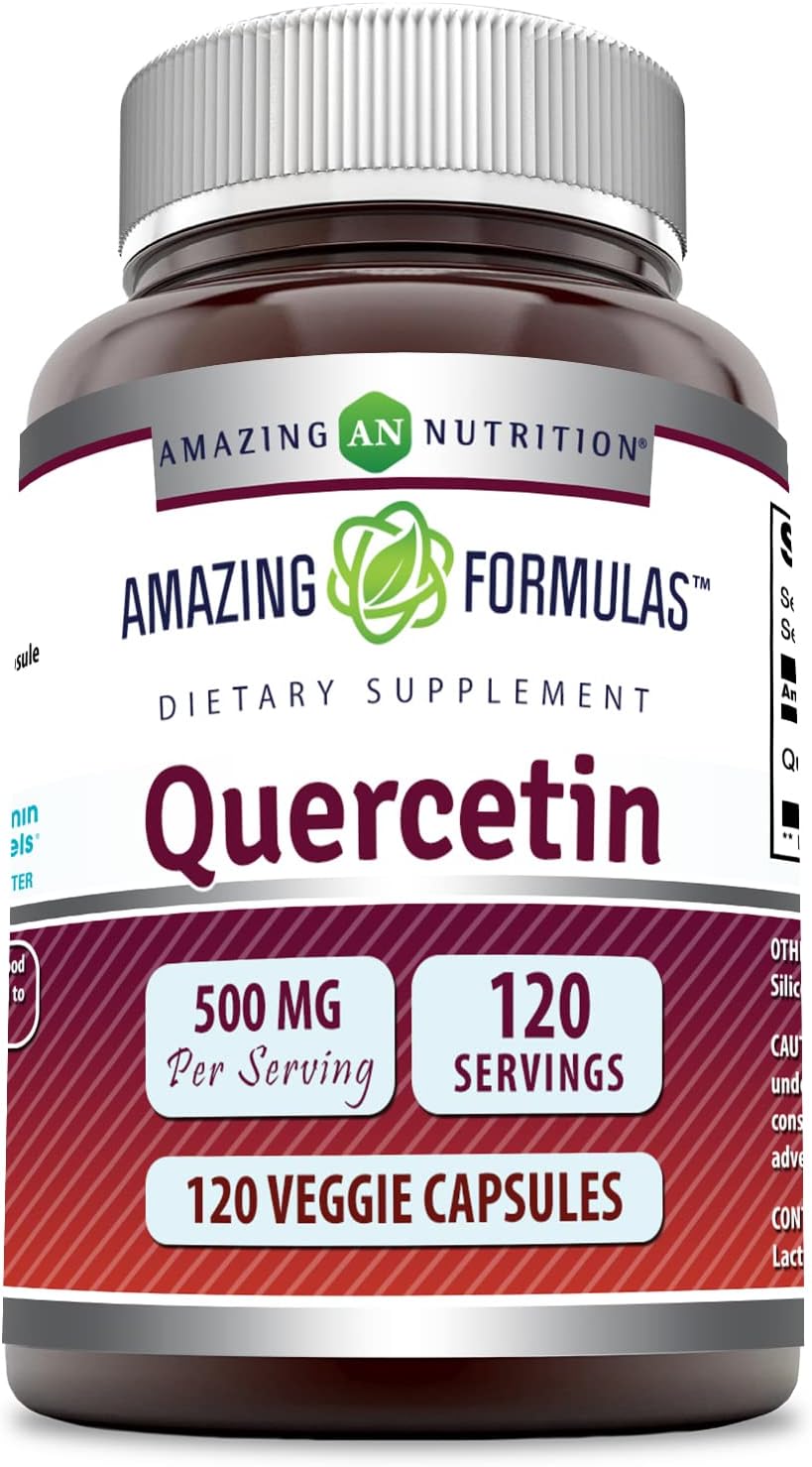 amazing nutrition Formulas - Quercetin 500 Mg, 120 VCaps(Vegetarian Capsules) (Non-GMO,Gluten Free, Vegan) * Supports Cardiovascular Health, Helps Improve Anti-Inflammatory & Immune Response,