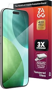 ZAGG Glass+ Screen Protector for iPhone Air - 3X Stronger, Impact & Shatter Protection, Scratch & Smudge-Resistant iPhone Tempered Glass, InvisibleShield, Easy PerfectFit Install