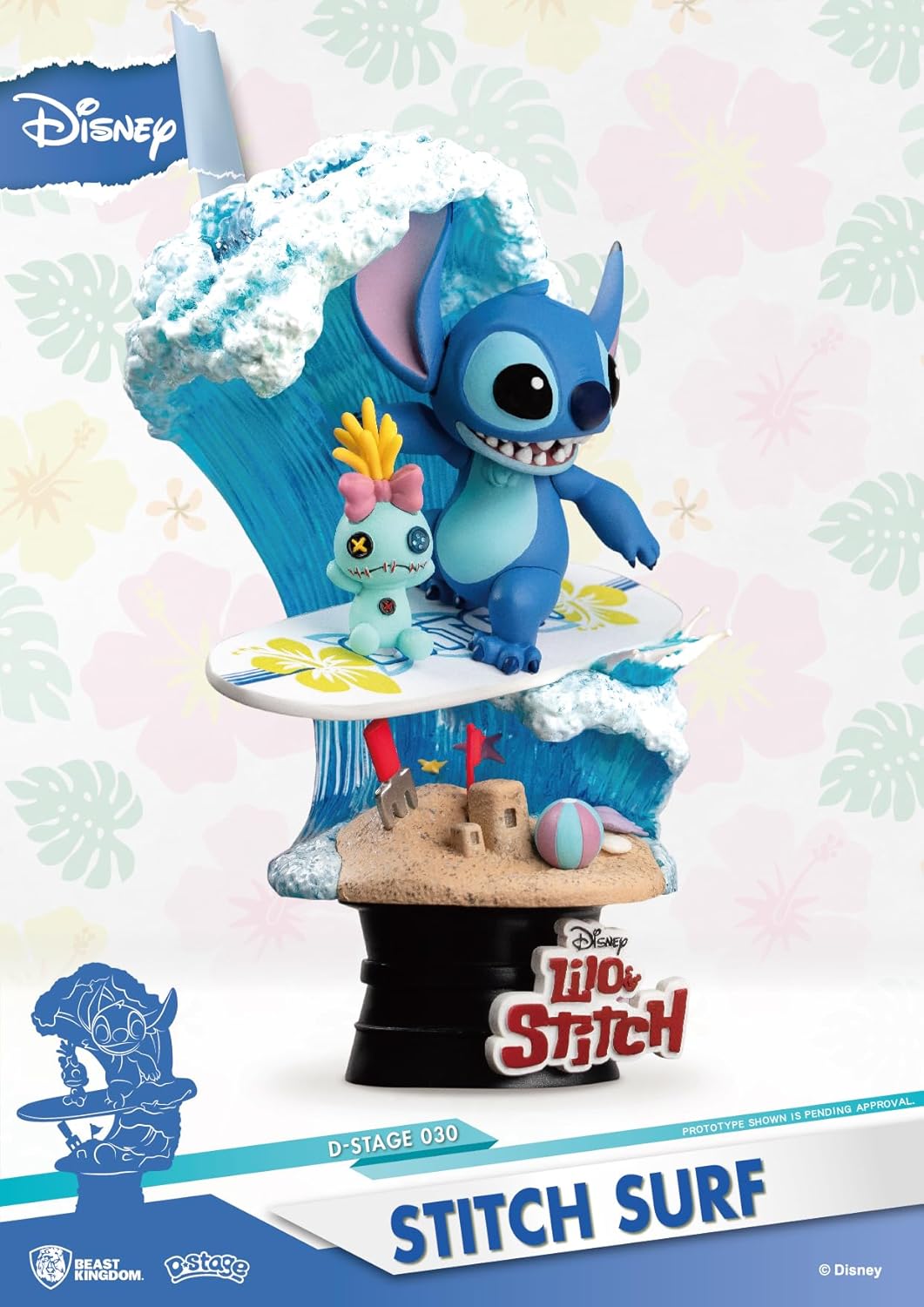Beast Kingdom Lilo & Stitch Stitch Surfing DS-030 D-Stage Series Statue, rear view