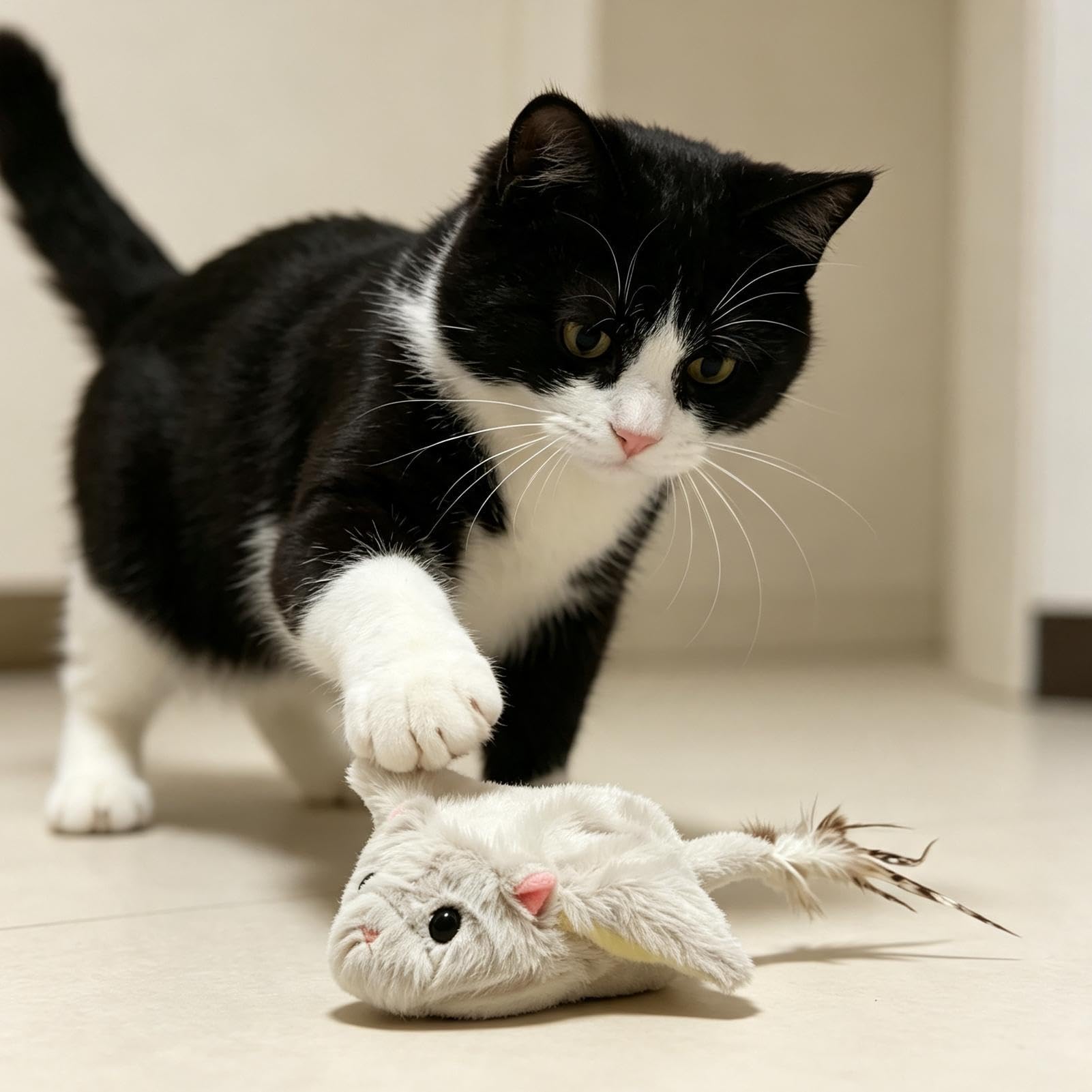 Interaktives Katzenspielzeug für Katzen, Köder in Form eines Eichhörnchens
