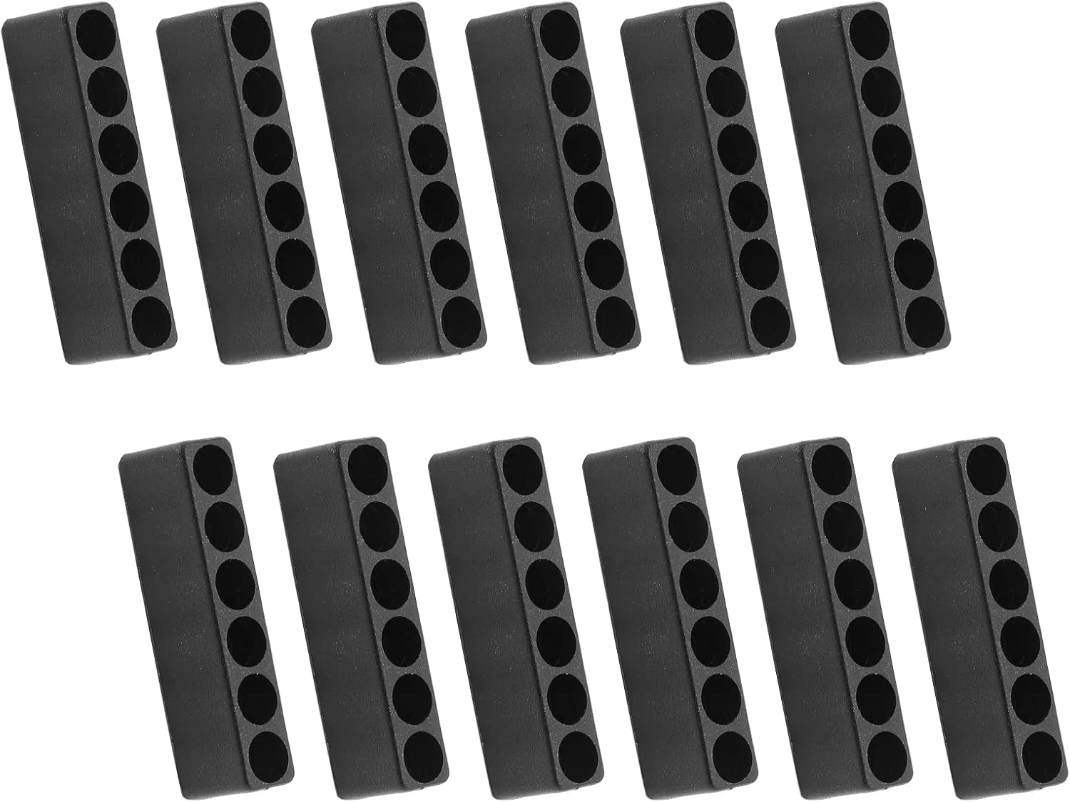 Kyuionty 12 Pcs 6 Holes Hex Shank Screwdriver Bit Holder,Plastic Hex Bit Holder Organizer