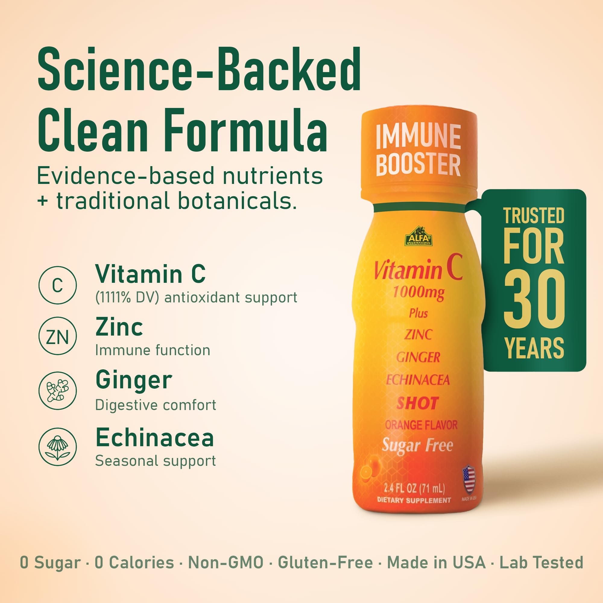 Amazon.com: ALFA VITAMINS Vitamin C Shot 1000mg with Zinc, Ginger