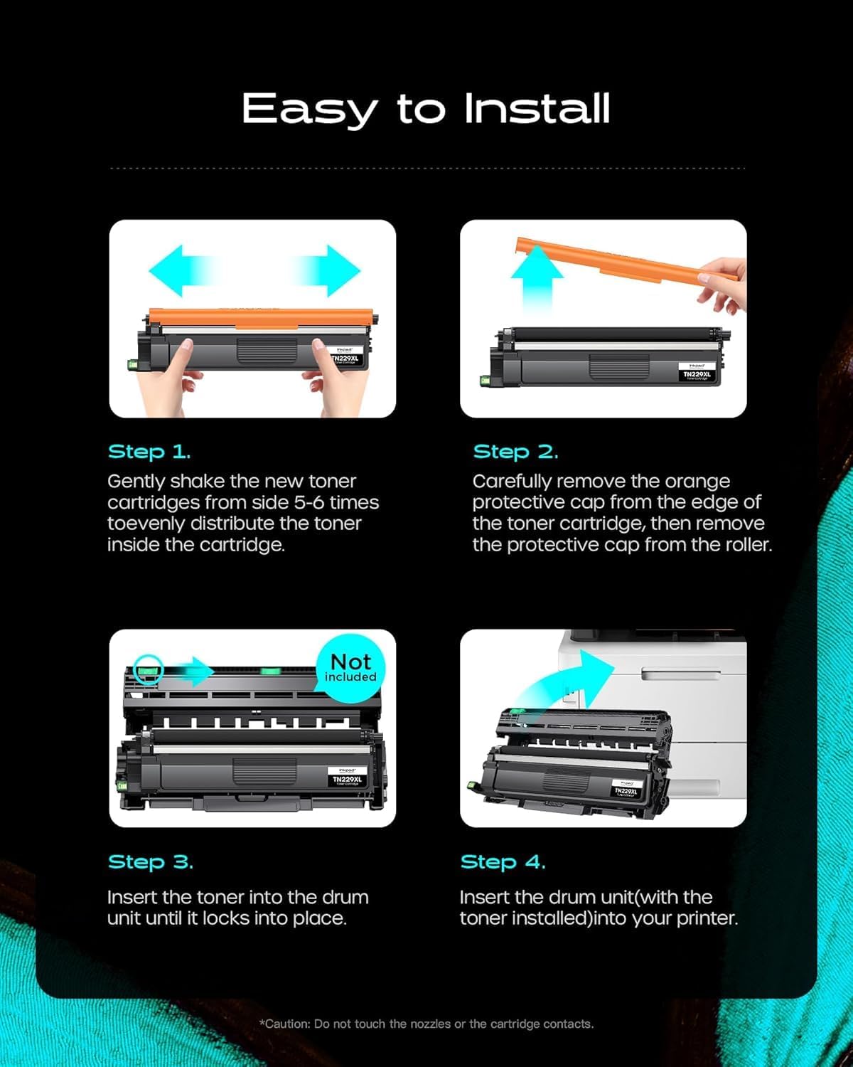 Compatible TN229XL TN229 Toner Cartridges MFC-L3780CDW HL-L3280CDW Replacement for Brother TN-229 TN 229XL TN 229 Toner Cartridge to Use with MFC-L3720CDW HL-L3300CDW Printers (4 Pack, Bk/C/M/Y)