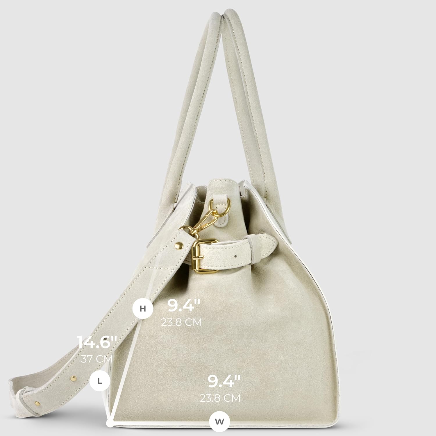 Suede Leather Top-Handle Bag