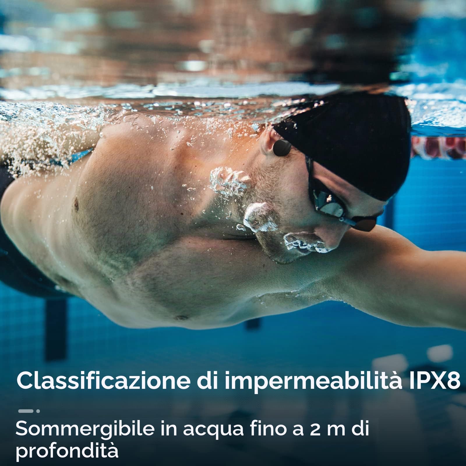 Cuffie a Conduzione Ossea Auricolari Nuoto, Impermeabile IPX8, Lettore MP3 32GB, Bluetooth 5.3, Auricolari Sportivi Senza Fili Aperti, Microfono Integrato