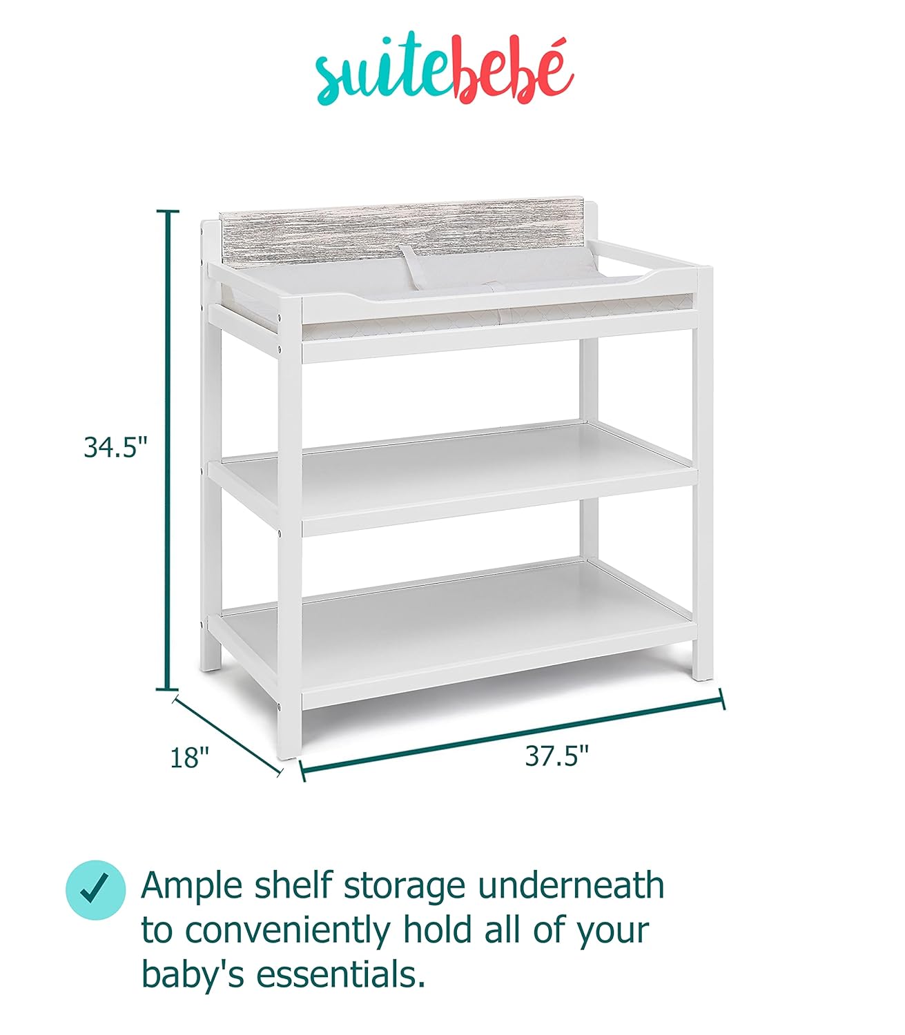 Suite Bebe Hayes Changing Table, White/Natural
