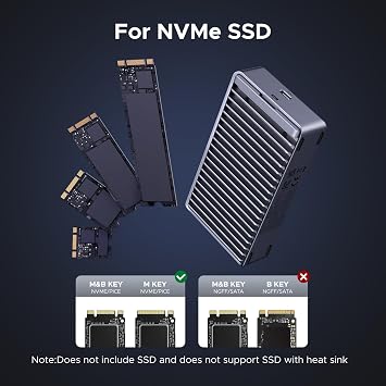 UGREEN 40Gbps M.2 NVMe SSD Enclosure for Thunderbolt 5/USB4, Up to 3848MB/s | Fanless Aluminum Case, Dual-Sided Heat Sink for M5/M4 MacBook Pro, MacBook Air, Mac mini, Windows PC (SSD Not Included)
