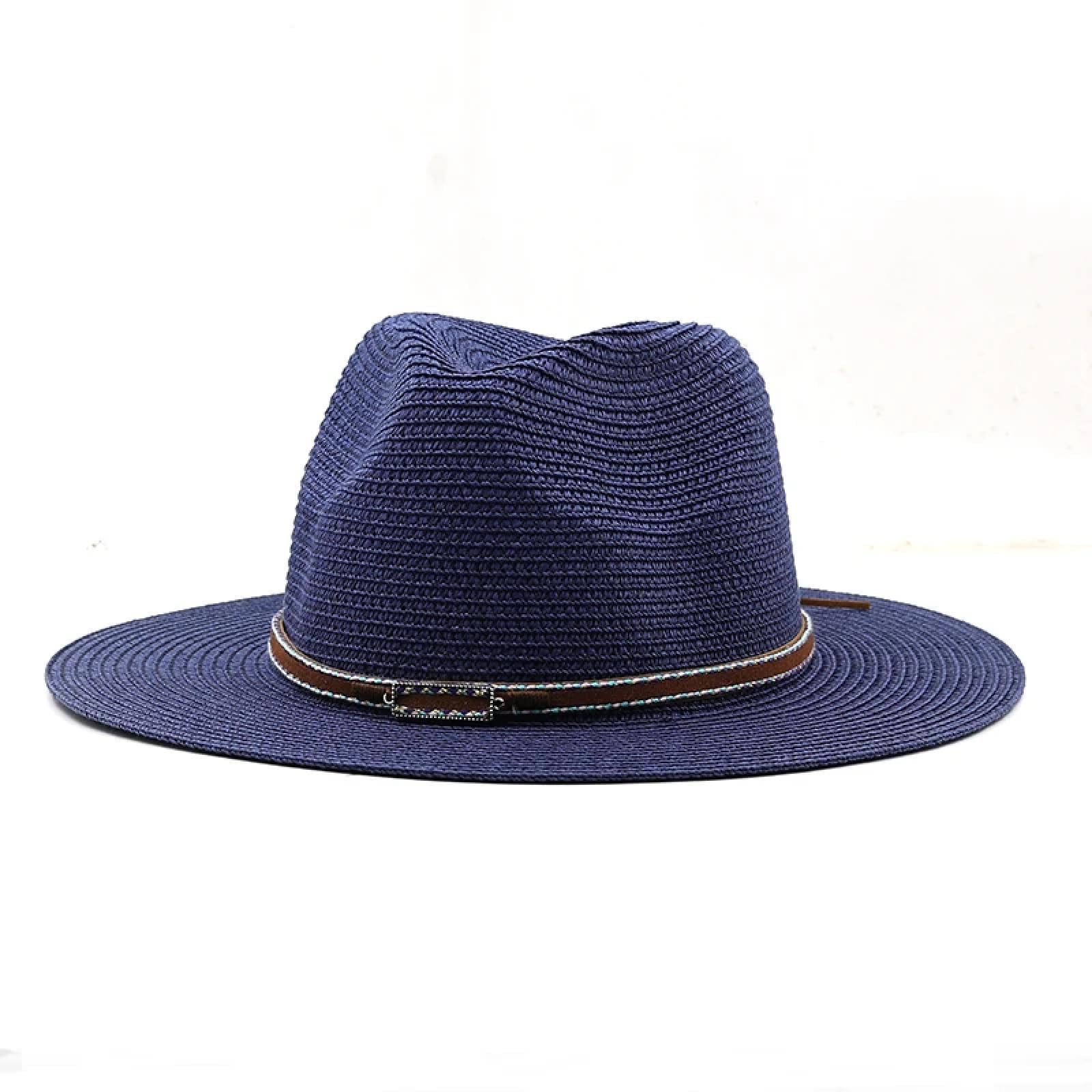 WUFANGBU Sombrero De Paja para Hombre Gorra De Playa Ancha Hueso Grande Sombrero De Talla Grande para Mujer