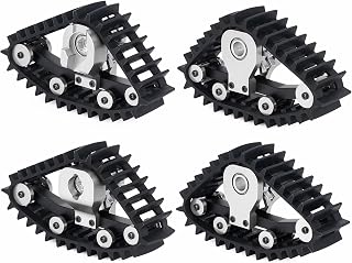 TRX4M Snow Tires, 4 Pcs Snow Tires Sets Simulate Carload Tracks Wheel Sandmobile Conversion for 1/18 RC Crawler TRX4M Upgrades (Silver)