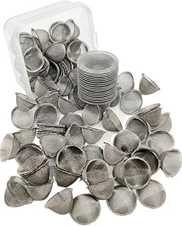 50 Pieces Pipe Screens,1/2 Inch Stainless Steel Bowl Screens Filters Conical Design Metal Filters 0.5 Inch Mini Metal Clean Screen Reusable Filters Self-Adjustable Size Filter