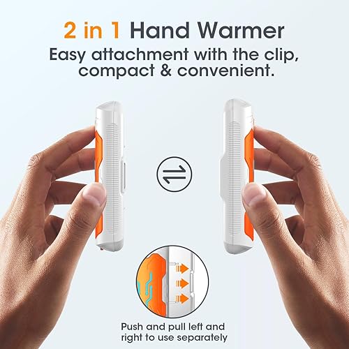Miniatura 5 de Hand Warmers Rechargeable, 2 Pack 20Hrs Long Heating Pocket Size Electric Handwarmers, Portable USB Hand Warmer Heater Therapy Great Gift for
