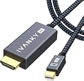 IVANKY 4K Mini DisplayPort to HDMI Cable 10FT, 4K@30Hz Thunderbolt to HDMI Cable, [Alum Shell/Braided/Optimal Chip], Mini DP to HDMI for MacBook Air/Pro, Surface Pro/Dock, Monitor, Projector -10FT