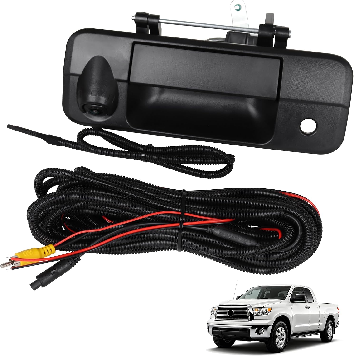 69090-0C051 Tailgate Handle Backup Camera Kit Compatible with Toyota Tundra 2007-2013 Liftgate Latch Handle with Rear View Reverse Camera Replace OE 690900C051 TO1915119 81214