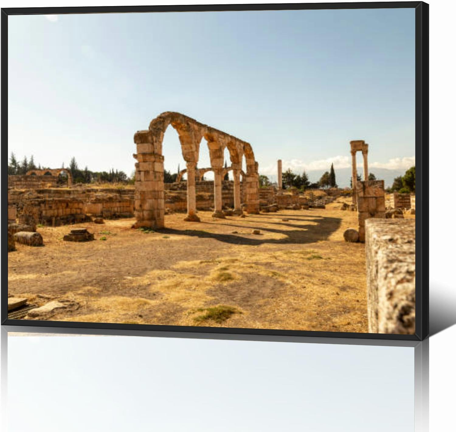 Anjar Citadel Black Framed Canvas Wall Art for Living Room Bedroom Kitchen Bathroom Prints Pictures Wall Decor Posters Painting Artwork 12x16